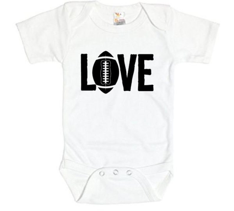 Baby Football Onesie Love Football Football Baby Fball Etsy
