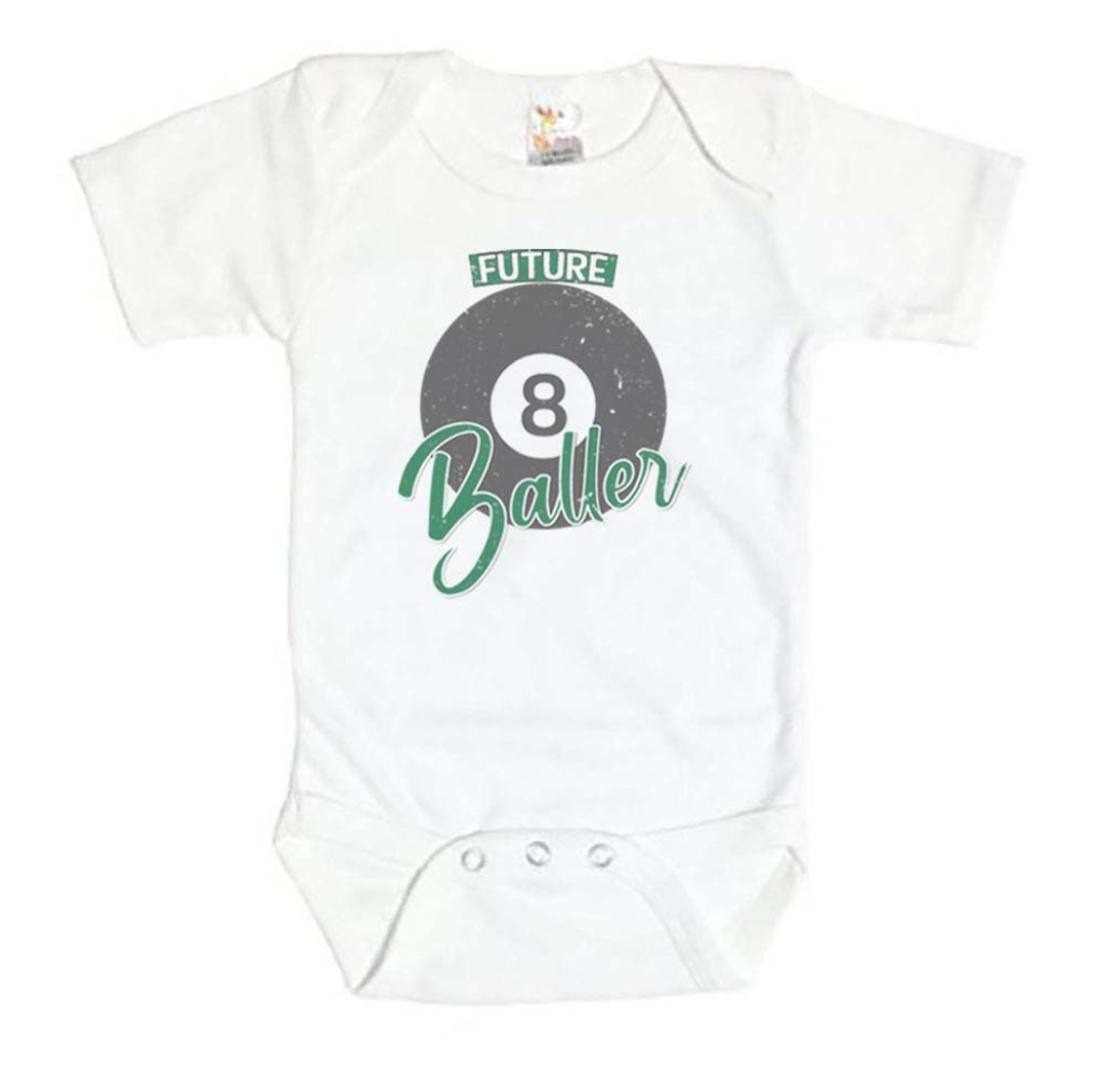 Future Baller Pool Bodysuit - Sublimated Billiards Design Baby Outfit