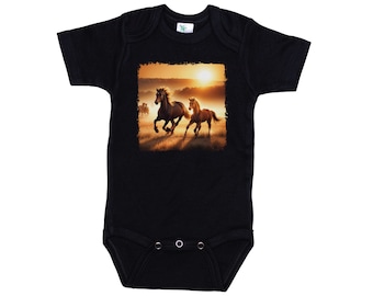 Equestrian Onesie®, Sunlit Mist, Baby Horse Outfit, Super Soft Bodysuit, Newborn Horse Gift, Equestrian Baby Gift