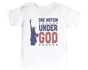 Patriotic Kid's Shirt, One Nation Under God, Toddler America Shirt, Youth Patriotic Shirt, Kid's Political Tee, Conservative Kid, USA Shirt