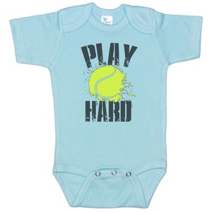 Tennis Onesie®, Play Hard, Baby Tennis Outfit, Tennis Bodysuit, Sublimation, SUPER SOFT, Newborn Tennis Outfit, Future Tennis Baby