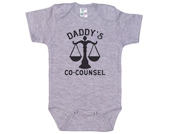 Lawyer Onesie®, Daddy&#39;s Co-Counsel, Child Of Lawyer, Lawyer Bodysuit, Attorney Onesie®, Infant Attorney Outfit, Newborn Lawyer Romper, Law