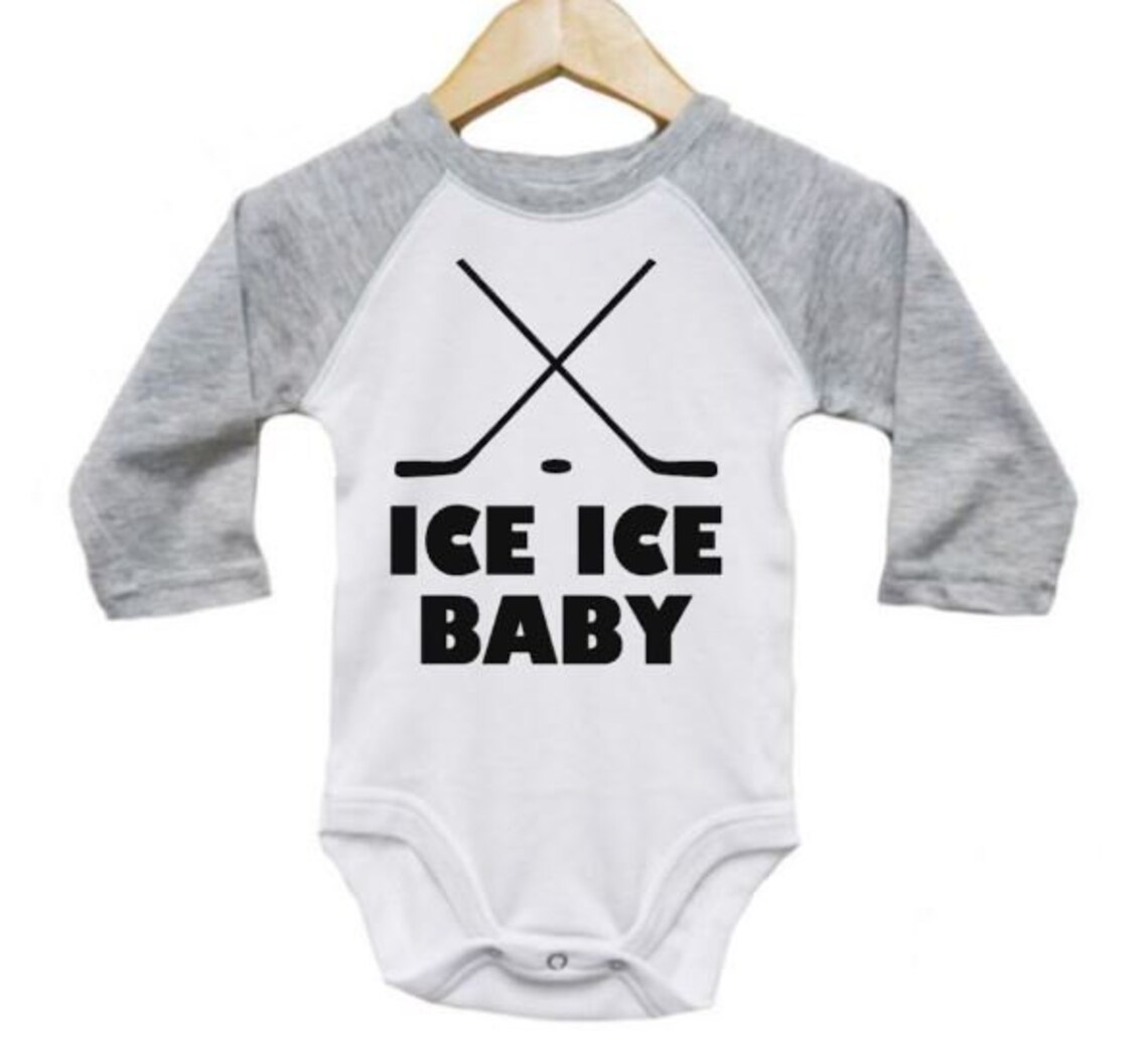 Hockey Onesie Ice Ice Baby Hockey Baby Outfit Ice Hockey Etsy