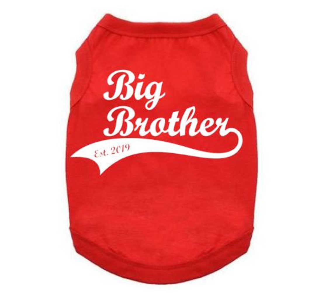 Big Brother Dog Shirt Big Brother Established Baby Etsy