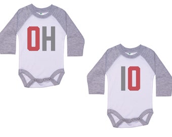 Ohio Twins, OH Baby Outfit, Ohio Onesie®, Twins Onesie®, Gift For Baby Twins, Ohio Bodysuit, Gift For Baby, Sports Baby Outfit, Sublimated