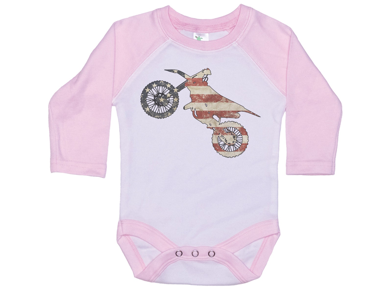 Motorcycle Onezy Motocross Onesie®, Dirt Bike Flag, Patriotic Baby Outfit, Motorcycle ...