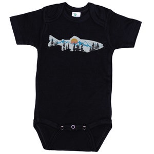 Trout Fishing Onesie®, Mountain Trout, Fly Fishing Onesie®, Fishing Onesie®, Hunting and Fishing, Trout Bodysuit, Mountain Baby