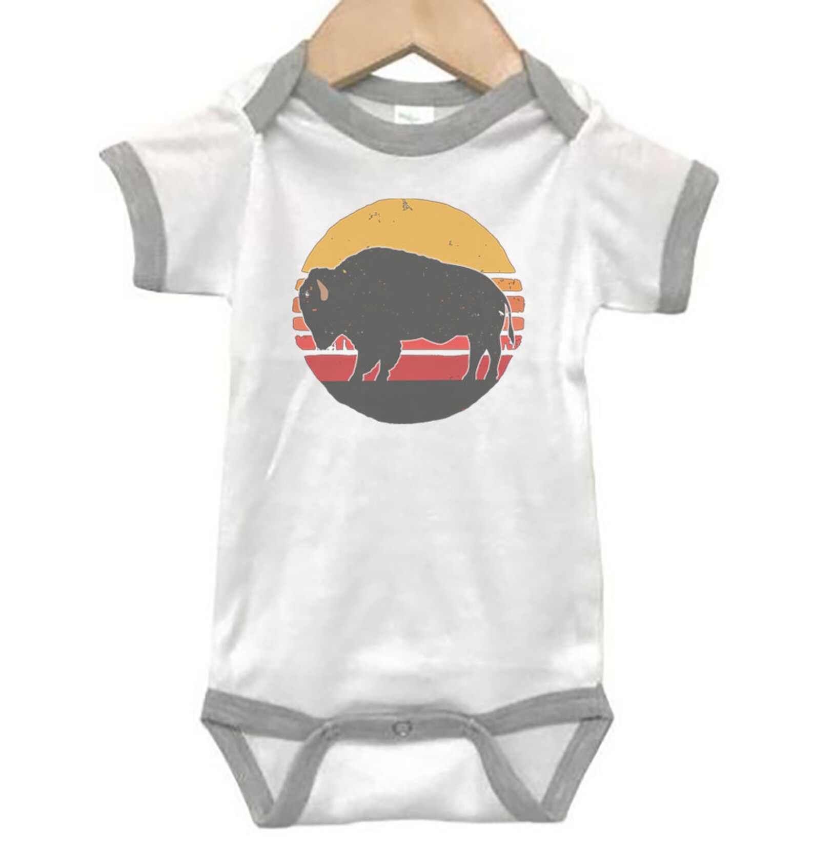 Buffalo Onesie Buffalo Sunset Native American Baby Baby Etsy