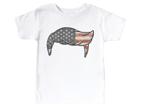 Kids Patriotic Shirt, American Trump Hair, Children's Trump Shirt, Kids 4th Of July Shirt, Toddler And Youth T Shirt, Sublimated Design