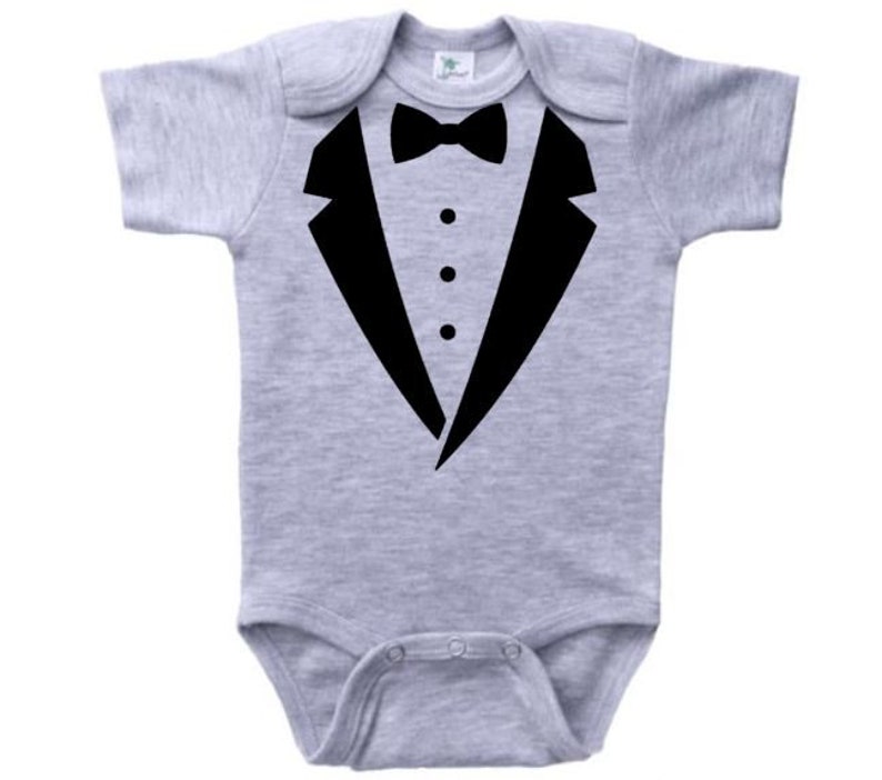 Tuxedo Onesie®, Tuxedo Bodysuit, Tuxedo Baby Outfit, Newborn Tuxedo Romper, Infant Tuxedo Outfit, Tuxedo Outfit for Baby image 4