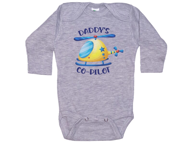 Helicopter Onesie®, Daddy's Co-Pilot, Cute Baby Outfit, Baby Shower Gift, Baby Reveal For Dad, Baby Helicopter Onesie®, Plane Onesie® image 8