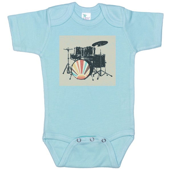 Drumming Onesie®, Vintage Drums, Baby Drumming Onesie®, Percussion Onesie®, Retro Drums, Baby Music Onesie®, Newborn Drummer, Future Drummer