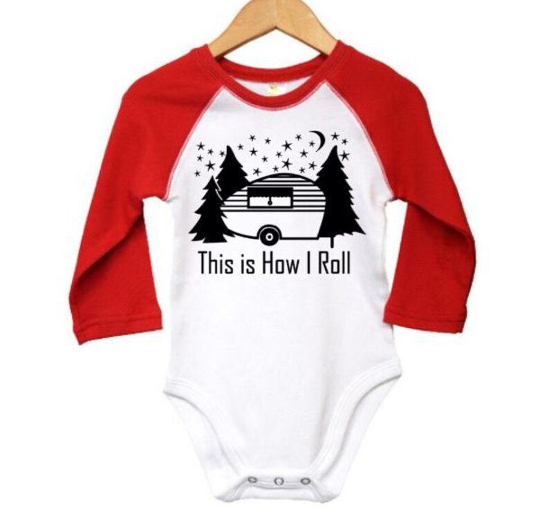 Camping Onesie This is How I Roll Raglan Onesie Funny Baby Etsy