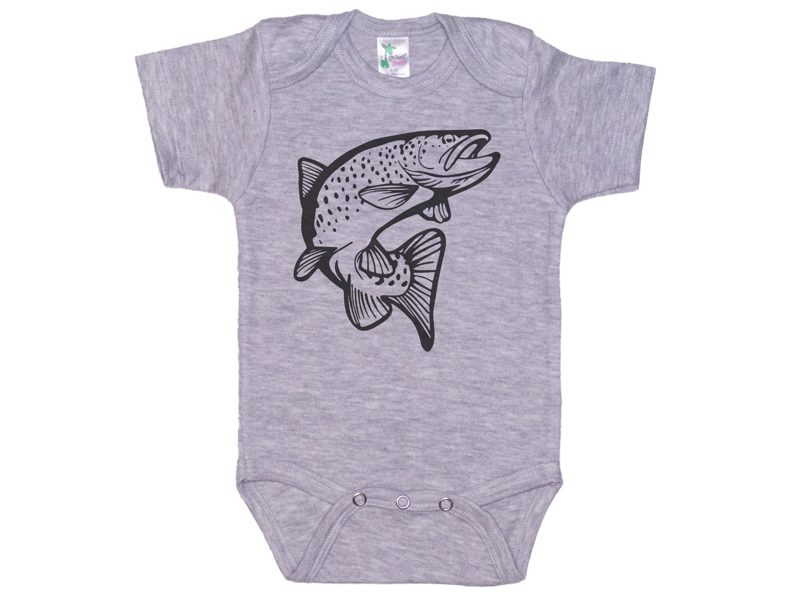 Fishing Onesie®, Brown Trout, Fly Fishing, Outdoors Baby, Fly