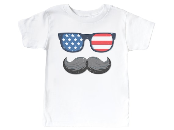 Kids America Shirt, American Glasses And Mustache, Kids Labor Day Shirt, Kids Memorial Day Shirt, 4th Of July Kids Shirt, Merica, USA Tee