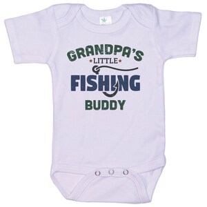 Fishing Onesie®, Grandpa&#39;s Little Fishing Buddy, Baby Announcement, Grandpa Bodysuit, Fishing Buddy, Newborn Fishing Onesie®, Infant Fishing