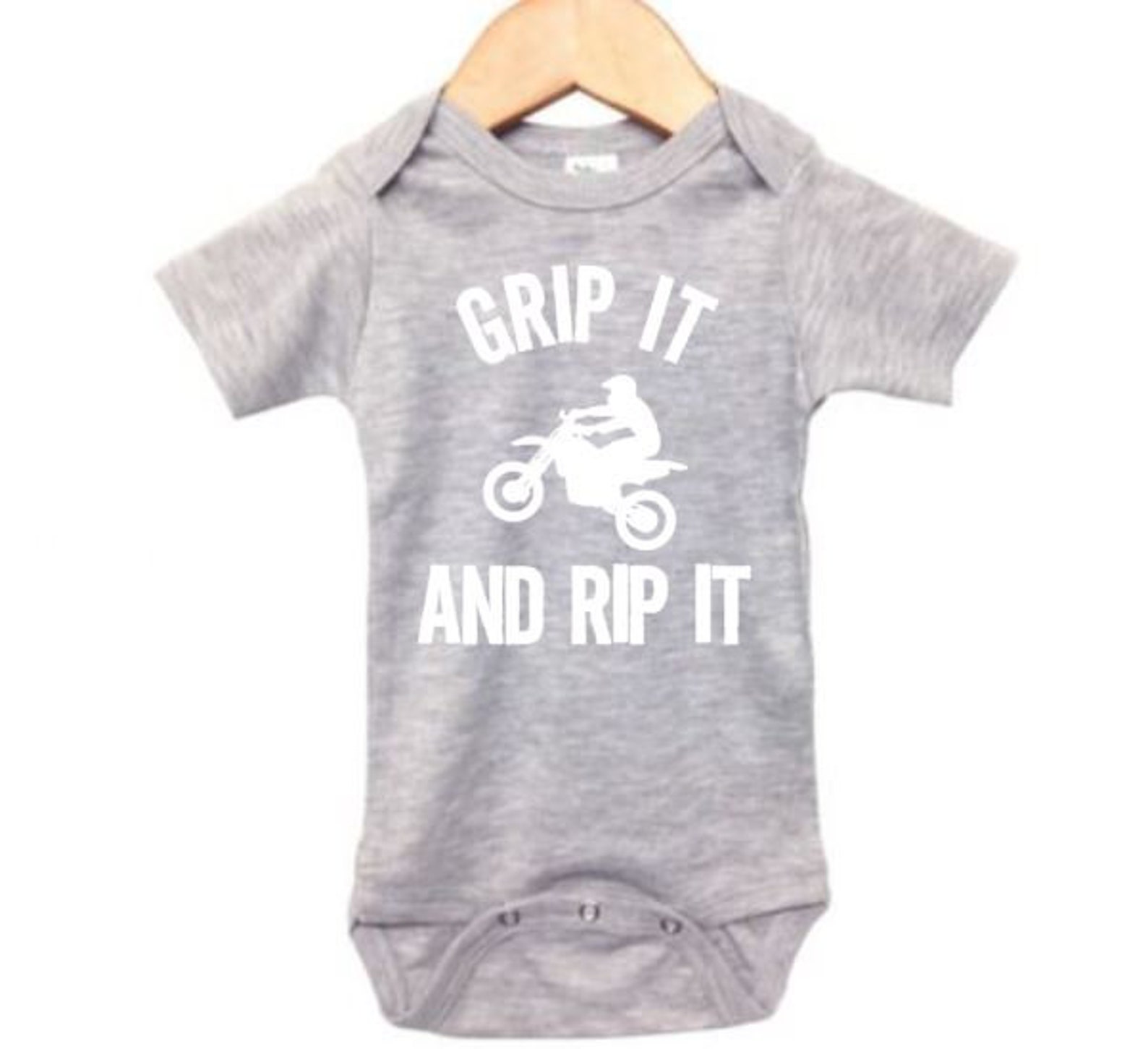 Motocross Onesie Grip It And Rip It Dirt Bike Baby Onesie Etsy