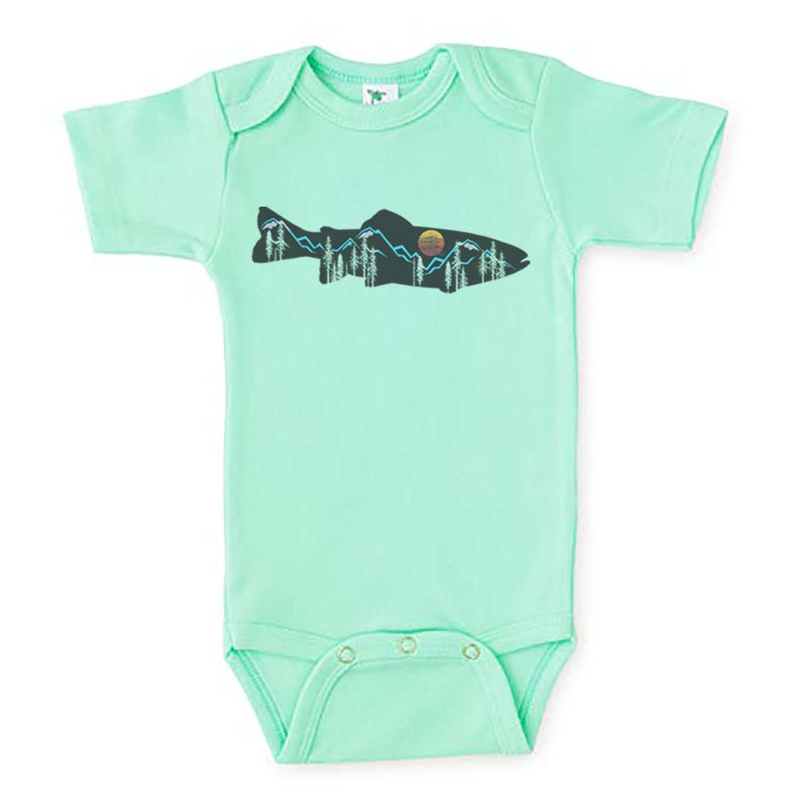 Trout Fishing Onesie Mountain Trout Fly Fishing Onesie Etsy