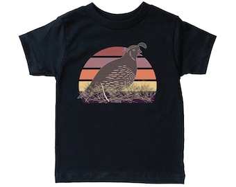 Kids Quail Hunting Shirt, Quail Sun, Bob White Super Soft,  Sublimated Design, Upland Hunting, Kids Hunting, Toddler Youth Sizes