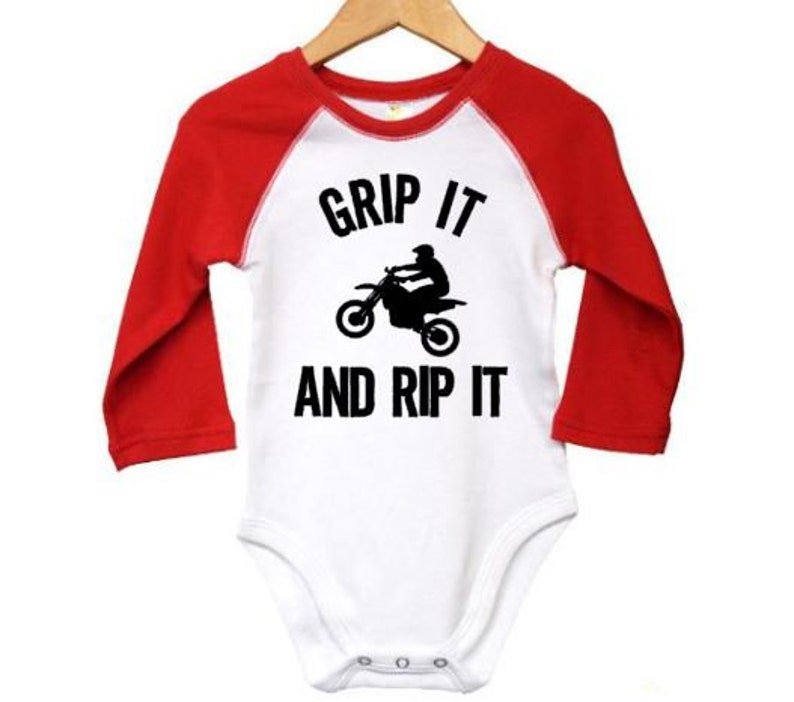 Motocross Onesie Grip It and Rip It Dirt Bike Baby Onesie Etsy
