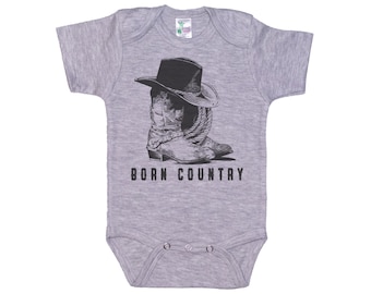 Country Onesie®, Born Country, Cowboy Bodysuit, Farm Life, Baby Country Romper, Baby Shower, Baby Announcement, Country Baby, Country Infant