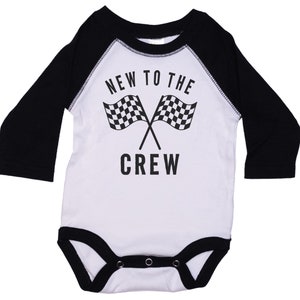 Motocross Onesie®, New To The Crew, Dirt Bike Baby Onesie®, Raglan Bodysuit, Dirt Bike Romper, Motocross Apparel, Baby Dirt Bike, Motocross