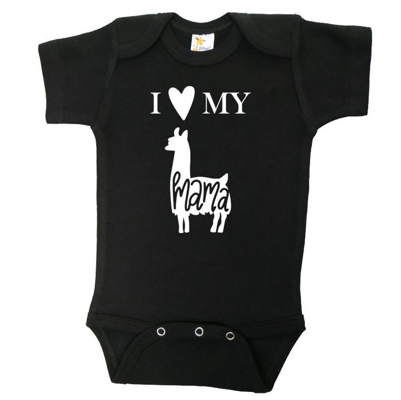I Love My Mama Llama Baby Outfit Llama Onesie Funny Newborn Etsy
