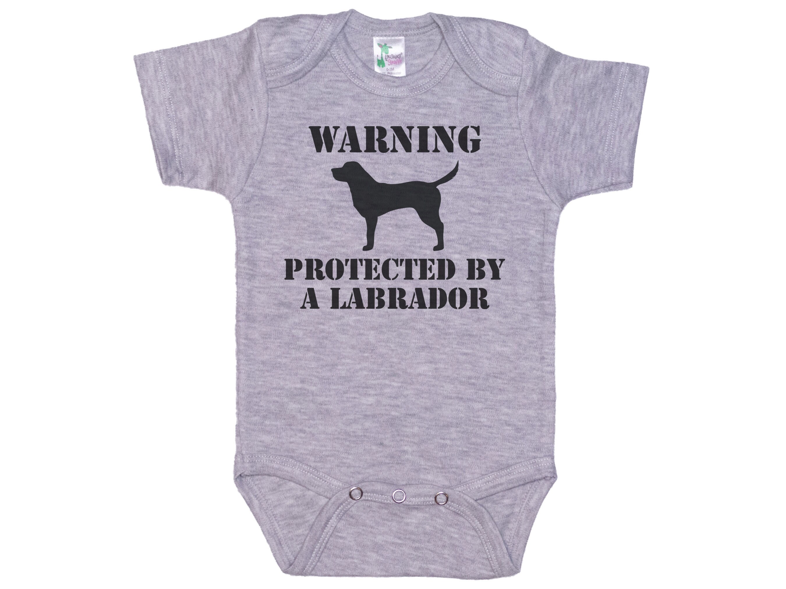 Onsie Lab Warning Protected by A Lab, Labrador Baby Onesie®, Funny Baby Outfit ...