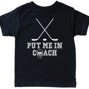 Kids Hockey Shirt, Put Me In Coach, Children's Hockey Shirt, Youth Hockey Shirt, Ice Hockey, Toddler Hockey Shirt, Children's Clothing, Puck Black