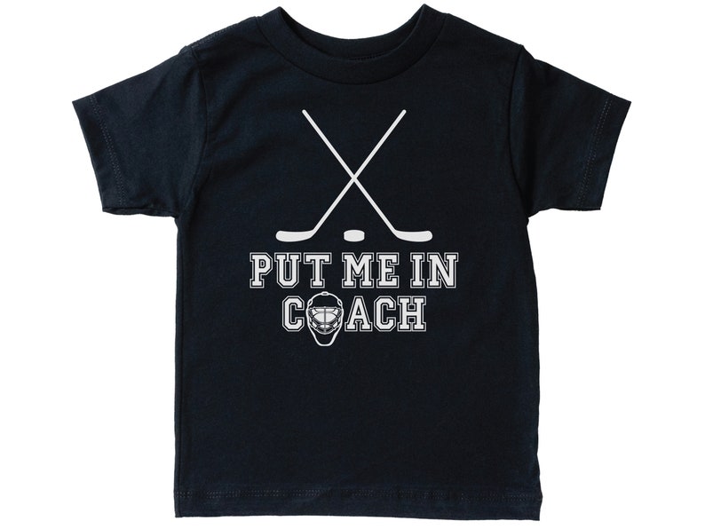 Kids Hockey Shirt, Put Me In Coach, Children's Hockey Shirt, Youth Hockey Shirt, Ice Hockey, Toddler Hockey Shirt, Children's Clothing, Puck Black