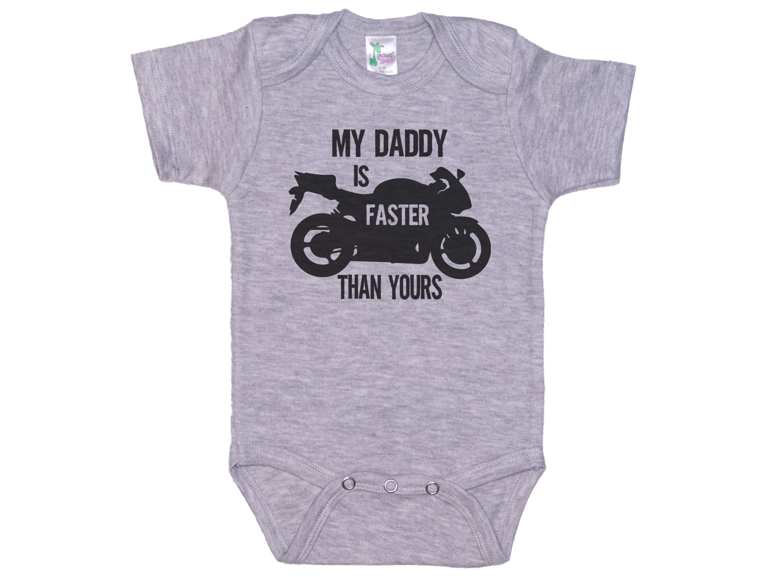 Motorcycle Onezy Motorcycle Baby Onesie®, My Daddy is Faster Than Yours, Motorcycle ...
