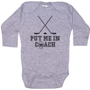 Baby Hockey Onesie®, Put Me In Coach, Hockey Onesie®, Hockey Bodysuit, Hockey Romper, Baby Shower Gift, Newborn Hockey, Infant Hockey
