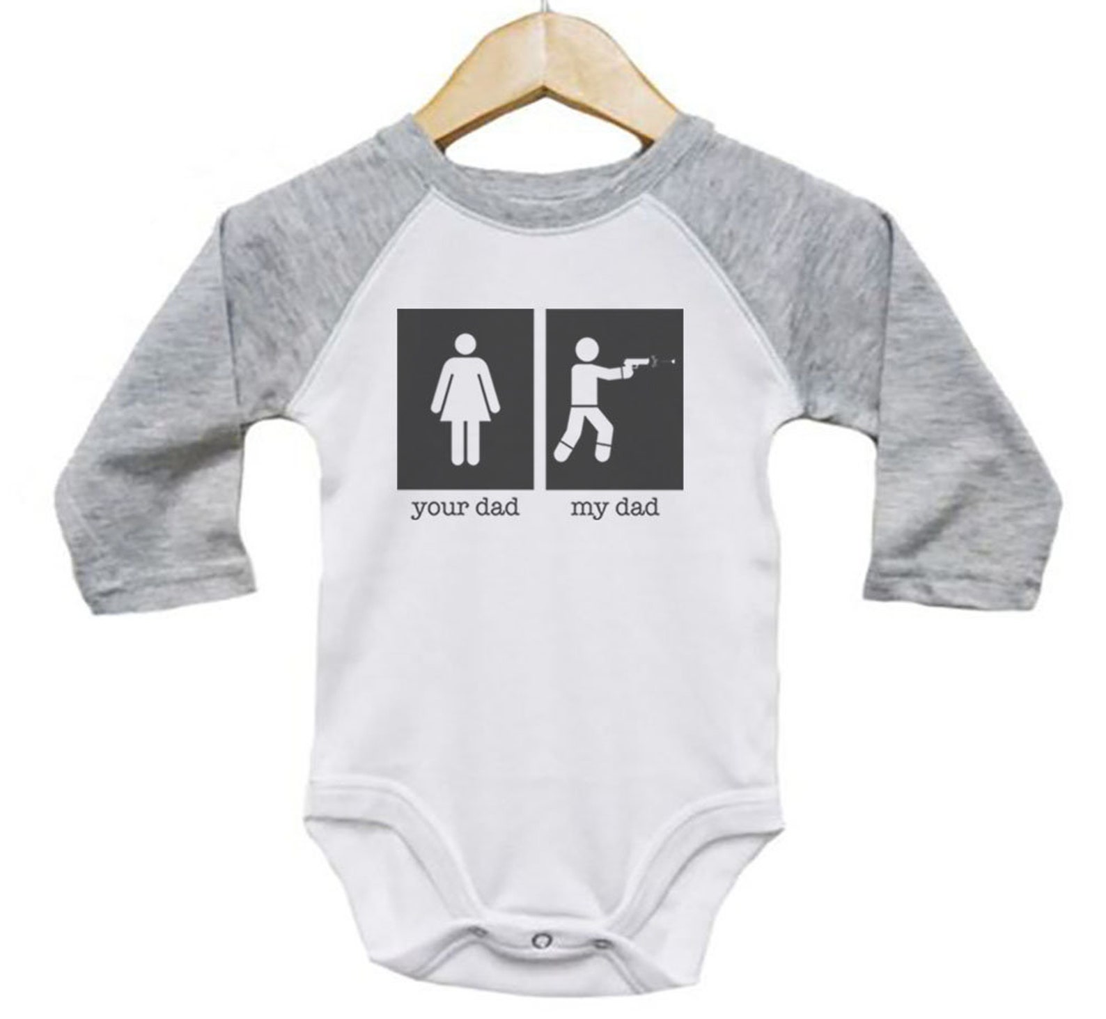 Gun Onesie Your Dad My Dad Shooter Tactical Onesie Baby Gun Etsy