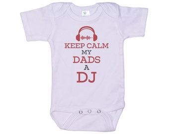 Baby DJ Outfit, DJ Onesie®, Keep Calm My Dad's A DJ, Baby Dj Onesie®, Baby Shower Gift, Music Bodysuit, Baby Announcement, Dj Dad, Newborn