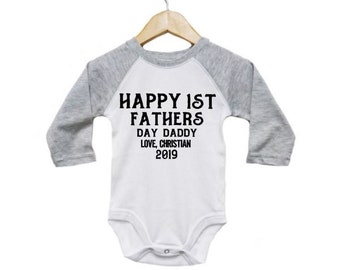 Xuefoo Happy 1st Fathers Day Clothes Short Sleeve Bodysuit for New Daddy Newborn Baby Girls Boys Romper Xuefoo Happy 1st Fathers Day Clothes Short Sleeve Bodysuit for New Daddy Newborn Baby Girls Boys Romper