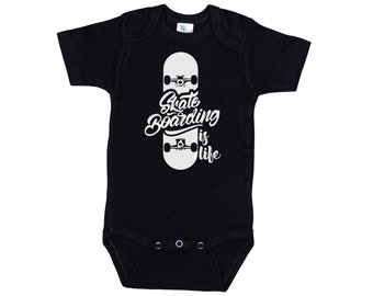 Skateboard Onesie®, Skate Boarding Is Life, Baby Skateboard Outfit, Skateboarding Bodysuit, Infant Skating Romper, Skater Onesie®