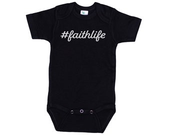 Christian Baby Onesie®, #Faithlife, Religious Baby Outfit, Soft Bodysuit, Praise And Worship Onesie®, Faith Life Onesie®, Jesus Bodysuit
