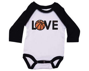 Baby Basketball Onesie®, Love Basketball, Basketball Baby, Basketball Onesie®, Basketball Bodysuit, Raglan, Newborn Basketball Outfit