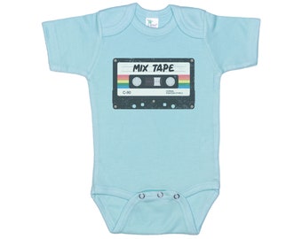 Retro Baby Outfit, Mix Tape, Music Baby Onesie®, Cassette Tape, Vintage Baby Onesie®, Retro Onesie®, Super Soft Bodysuit, Sublimated Design