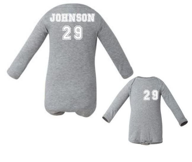 Custom Baby Onesie Custom Name And Number Baby Sports Etsy