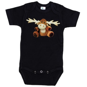 Baby Moose Onesie®, Stuffed Moose, Super Soft Bodysuit, Newborn Moose Outfit, Wildlife Infant Romper, Moose Gift For Baby