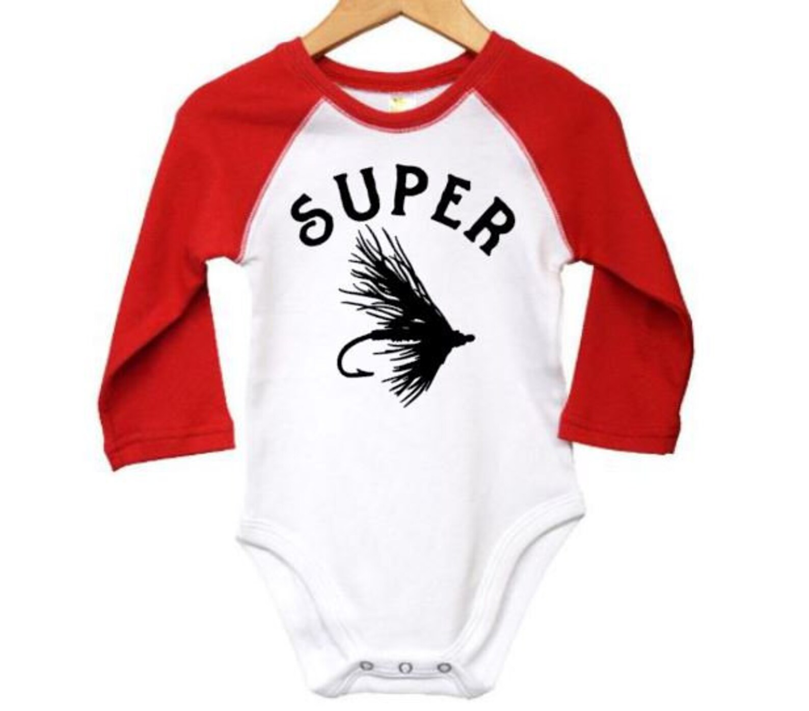 Fly Fishing Onesie Super Fly Raglan Onesie Fishing Etsy