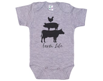 Baby Farmer Outfit, Farm Life, Infant Farm Onesie®, Farmer Onesie®, Baby Shower, Gift For Baby, Farm Family, Newborn Farming, Future Farmer