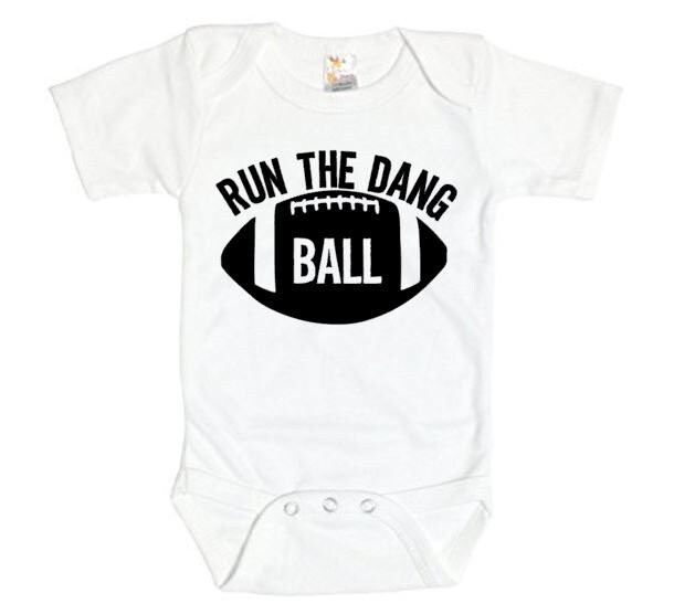 Baby Football Outfit Run the Dang Ball Football Onesie Etsy