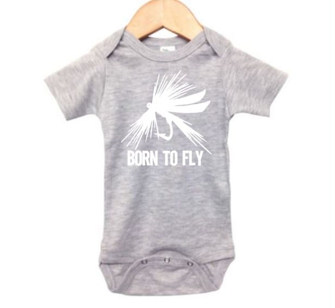Fly Fishing Onesie Born to Fly Fishing Bodysuit Baby Etsy