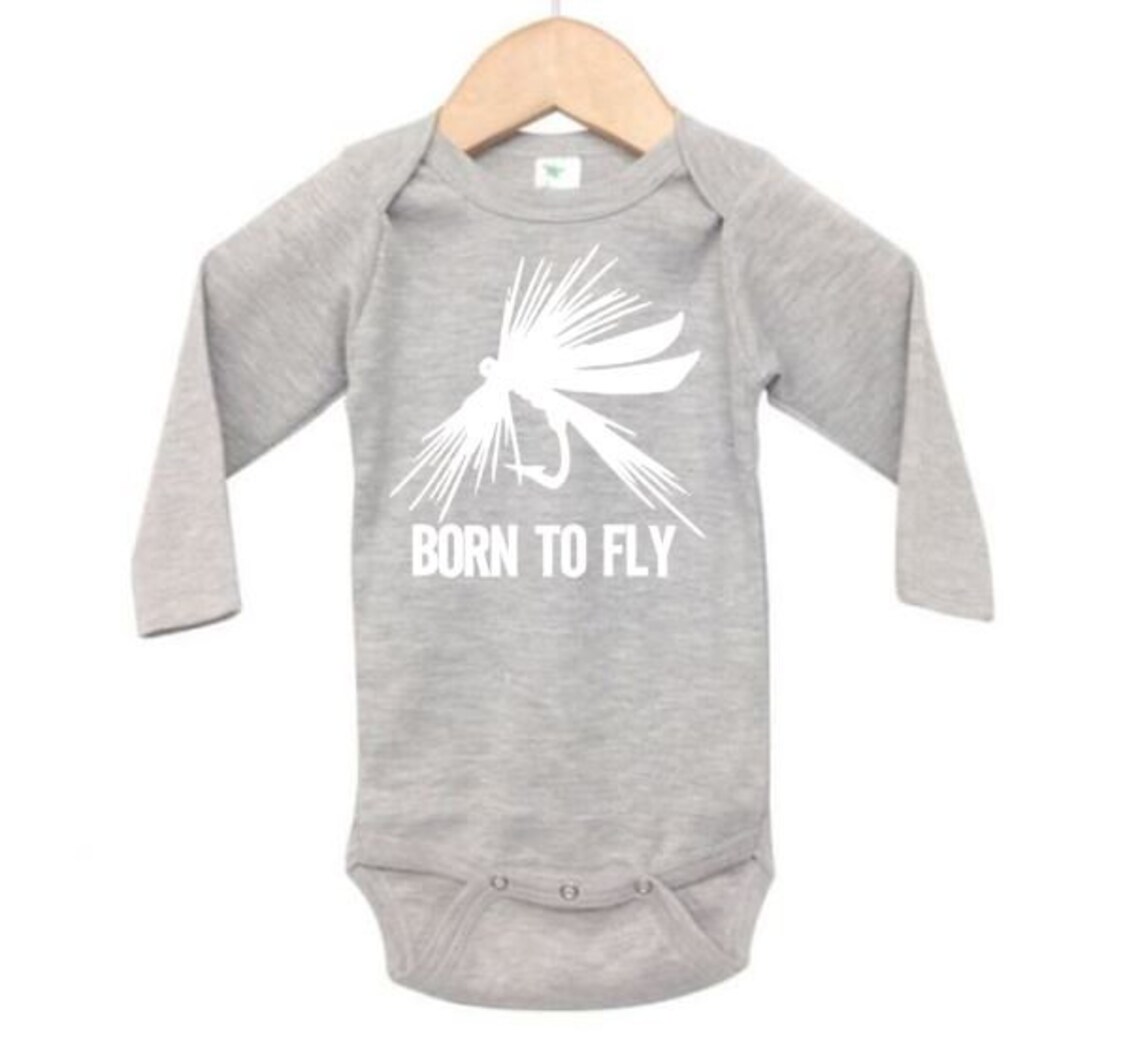 Fly Fishing Onesie Born to Fly Fishing Bodysuit Baby Etsy