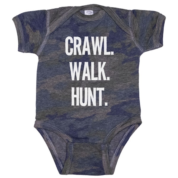 Hunting Onesie®, Crawl Walk Hunt, Baby Hunting Outfit, Camo Onesie®, Infant Hunting, Hunting Bodysuit, Camo Bodysuit, Baby Shower Gift