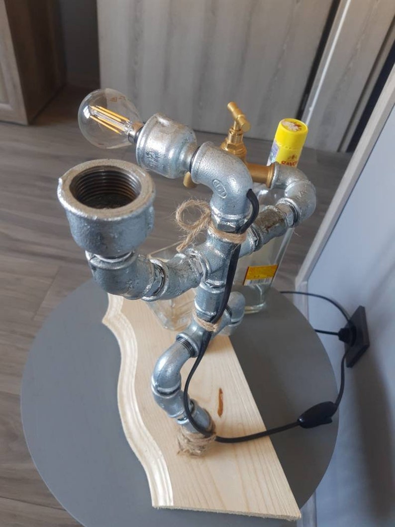 Liquor alcohol dispenser loft lamp Decanter lamp liquid Etsy