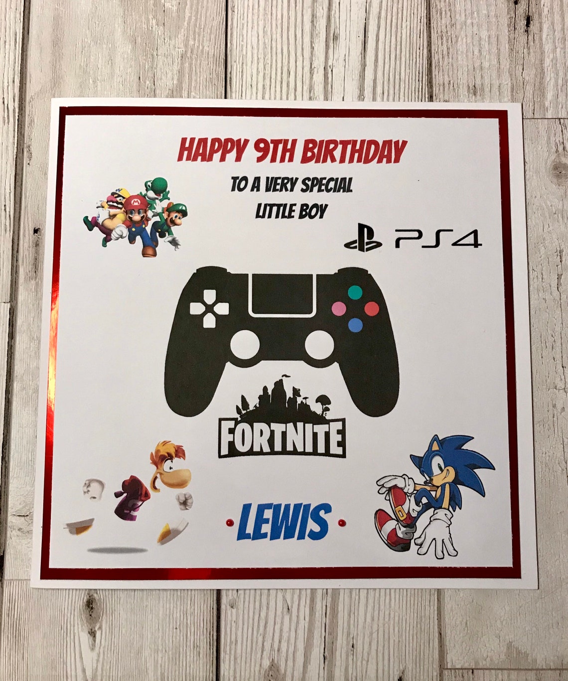XL PS4 handmade Personalised birthday card | Etsy