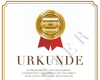 Certificado de empleado del mes o reconocimiento especial para imprimir y etiquetarte I DIY